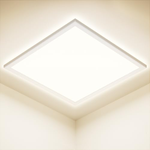 Feliigo Plafoniera LED Soffitto 24W, 4000K Ultra Sottile Lampada da Soffitto Quadrata, 2800LM Plafoniera Bagno IP44 Impermeabile Ø30CM Lampadario LED per Camera da Letto, Cucina, Soggiorno, Balcone