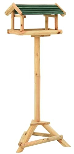Home Items, Vogelfutterstation mit Ständer, 37 x 28 x 100 cm, massives Tannenholz, Anzugmöbel