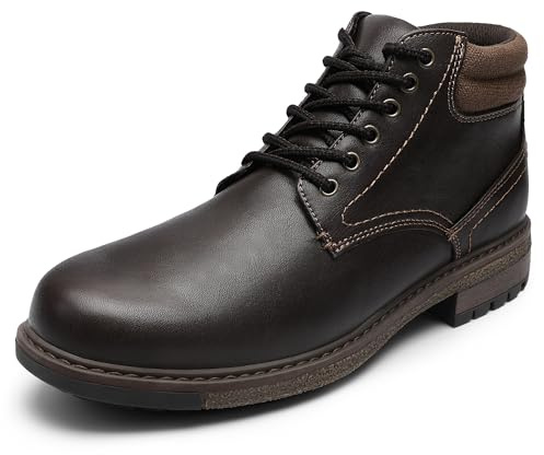 festooning Men's Casual Boots,Ankle Boots for Men,Dress Loafer Classic Shoes for Men,with Waterproof Slip Resistant Darkbrown Size 11