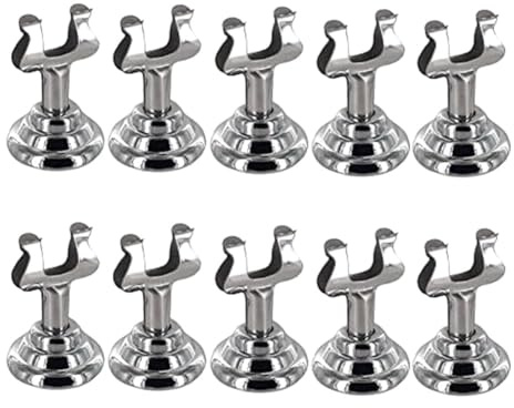 Mini Menu Sign Stands Label Clip Metal Pack of Wedding Place Card Table Numbers Holders for Restaurants, Cafes and Cake Shops
