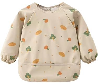 Weaning Bib with Long Sleeves & BLW, Soft and Skin-Friendly Material, Coverall Bibs for Baby Feeding,Toddler Led Feeding Sleeved Accessories for Babies from 6 Months Waterproof Apron Cape For Toddlers