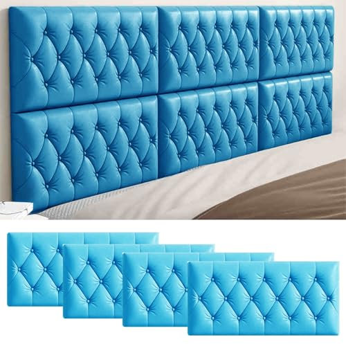 Kopfteil Bett Wandkissen Die Polster 4 Stück gepolsterte Wandpaneele für Kinder, 3D-Wandpaneele für Abziehen und Aufkleben, Kopfteil für Schlafzimmer, Autismus-Kopfteil-Schutzpolsterung für Wohnzimmer