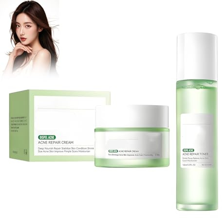 Eazerom Crema per l'Acne all'Acido Salicilico + Tonico per il Viso all'Acido Salicilico, Tonico Esfoliante Viso, Crema per l'Acne, Lotion per Brufoletti contro il Rossore