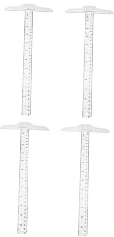 jojofuny 4pièces Règle t Professionnelle Transparent Outil De Mesure à Double Échelle Pour Dessin Et Mise Page