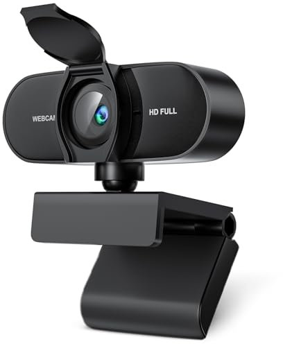 OFFCUP Webcam for PC with Microphone, 1080P HD Web Camera with Privacy Cover, Plug and Play USB Streaming Camera, Wide Angle Web Cam for Desktop Laptop Studying Conference Gaming