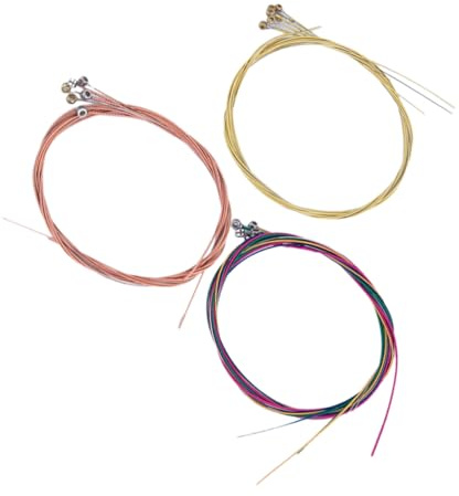 Abaodam 3sätze Akustikgitarrensaiten aus Rotkupfer und Messing für Reine Klangqualität Kompatibel mit Folk-gitarren Leicht zu Tauschen und Robust für Langzeitgebrauch