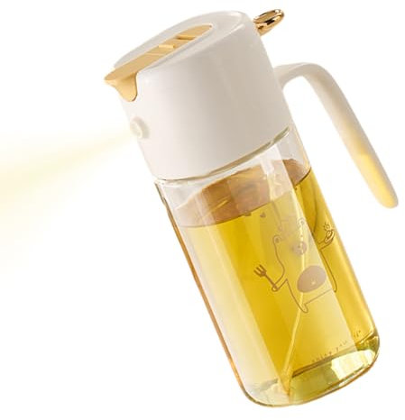 Botella de aerosol de aceite, botella de dispensador de aceite de oliva - Botella de dispensador de aceite spray y vierte | 550 ml de condimentos no gadiceros de vidrio de recipiente para hornear el a