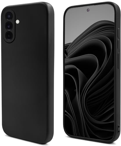Moozy Lifestyle. Funda movil para Samsung Galaxy A56 5g, Carcasa Funda de Silicona Premium Antigolpes con Acabado Mate y Forro de Microfibra Suave, Capa Phone Case Cover, Negro