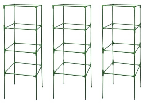 Enrejado para plantas de tomate, enrejado para macetas, 3 unidades, enrejado estable para verduras trepadoras, flores, jardín
