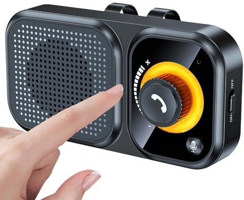 Bluetooth 5.4 Car Speaker, Wireless Handsfree System with Sun Visor Clip, Supports Siri & Google Assistant, Simultaneously Connect Two Phones, Ambient Light