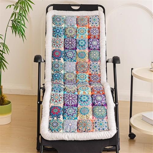 Mateju Boemia Cuscino Imbottito per Sedia a Sdraio, Cuscino Per Poltrona Cuscinos per Lettino Prendisole, Stampa Ideale per Reclinabile Sdraio da Giardino Relax Interni Estern (Viola,50x130cm)