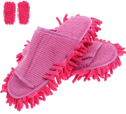 POPETPOP Pantoufles Balai à Bout Ouvert Pour Nettoyage Confortables Et Résistantes Unique Rouge Rose