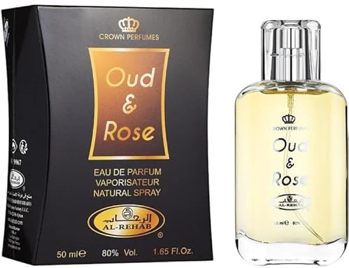 Oud & Rose Eau de Parfum EDP Spray 50ML Long Lasting Fragrance for Men & Women Elegant Blend Oud and Rose Everyday Luxury Perfume