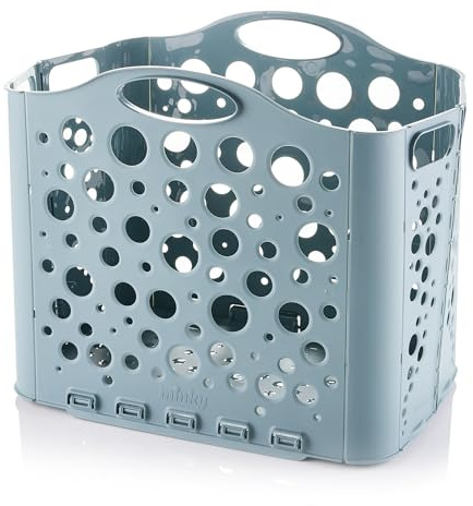Minky Flat Store Laundry Basket, 34L Collapsible Hamper with Handles
