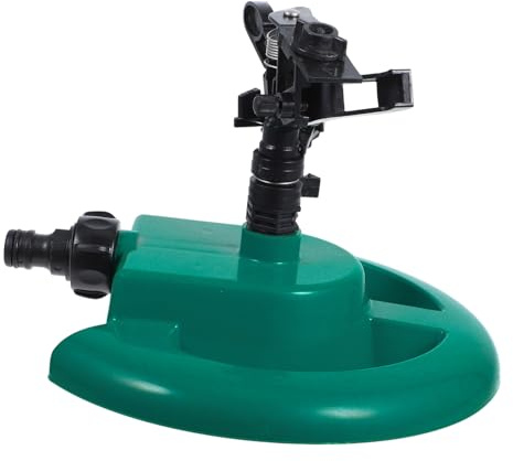 Veemoon Irrigatore da Giardino Rotante Automatico Completo per Irrigazione Prato Spruzzatore Plastica Verde con Base e Braccio per Piante Fiori e Giardino Outdoor