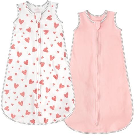 TURMIN Baby Sleeping Bag 0.5 Tog 0-6 6-12 12-24 Months 100% Cotton Newborn Sleep Sack, Sleeveless Baby Sleep Bag