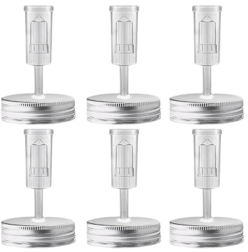 Mason Jar Fermentation Lids Kit with 6 Lids & Airlocks, 2.76 Regular Mouth Fermenting Supplies