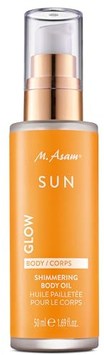 M. Asam Sun Shimmering Body Oil SPF 15 (50ml) | Schimmerndes Körperöl Mit Sonnenschutz, Pflegendes Body Oil Mit Goldschimmer & Vitamin E, Kokos Vanille Duft
