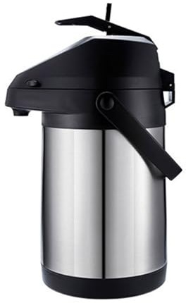 Thermal Coffee Carafe, Airpot Coffee Dispenser Thermal with Pump Coffee Flask, 3L Lever Action 304 Stainless Steel Vacuum Insulated Dispenser with Safety Lock and 360 Degree Rotating Base