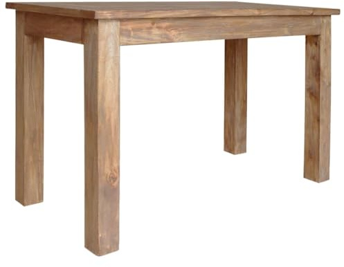 RuiNingRN Dining Table Solid Mahogany Wood 120 x 60 x 77 cm Rectangular Robust Handmade for Dining Room Kitchen Living Area with Natural Wane Edge and Durable Wooden Surface