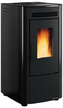 Stufa a Pellet Extraflame Ketty 5.0 Nera 6,5 kW Ventilata – Rendimento fino al 92% Porta e Braciere in Ghisa – Classe Energetica Elevata
