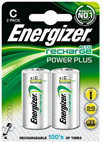 Energizer – Lote de 6 Blisters de 2 pilas recargables HR14 Power Plus C 2500 mAh