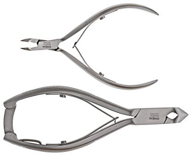 Nagelzange - Maniküre Set- Podologie Instrumente- 2-teilig - Nagelzangen Set- Fußpflegeinstrumente- 1 x Nagelzange/Kopfschneider + 1 x Hautzange- rostfreier Edelstahl- mit Schutzkappen