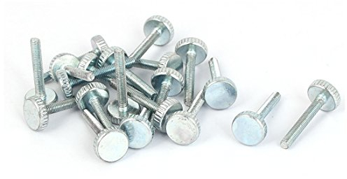 Sourcingmap – M3 x 20 mm de rosca de acero al carbono Knurled cabeza redonda tornillos de pulgar 20pcs