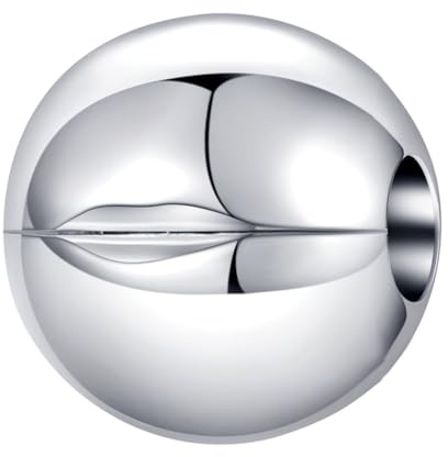 Runder Clip-Stopper-Charm, 925er-Sterlingsilber, Abstandshalter, Stopper für Pandora-Charm-Armband, 10.4mm x 10mm, Sterling-Silber, Kein Edelstein