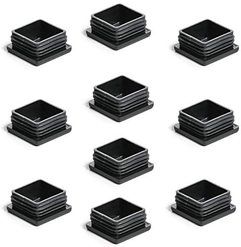 Enkotrade 10 Stück Lamellenstopfen für Vierkantrohre, 40x40 mm, Rohrabdeckung aus hochwertigem Polyethylen Kunststoff, Stopfen, Endstopfen, Kappen, Gleiter | Rohrstopfen Quadratisch