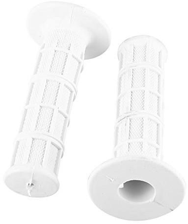 Hlyjoon 1 Pair Motorcycle Rubber Handle Grips Universal 7/8inches 22mm Moto Standard Handlebar Grip Anti-skid Motorbike Thruster Grip Bar New(White)