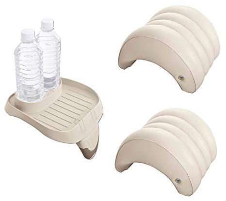 Intex Getränkehalter & Auffrischungs-Tablett & aufblasbare Kopfstütze (2 Stück)