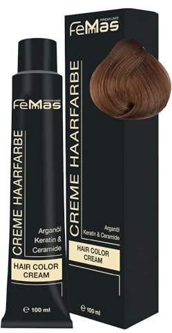 FemMas Haarfarbe Mittelblond Gold Intensiv 7.33 I Creme Haarfarbe mit Arganöl, Keratin & Ceramiden I dauerthafte Haarfärbung oder Tönung für strahlende Farbergebnisse I 100 ml