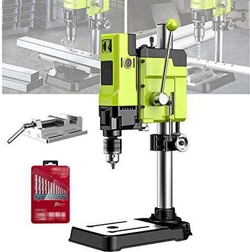 Drill Press Bench, Bench Drill Press Stand with Vise, Benchtop Drill Presses Heavy Duty Electric 6 Speed Workbench Drill Press Stand Machine for DIY
