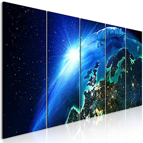 murando Acoustic Canvas Wall Art Earth 150x60 cm / 59” x 24” picture with acoustic foam sound absorption print image Artwork 5 pcs room acoustics soundproofing Space c-B-0546-b-m