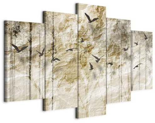 B&D XXL - Panneau Acoustique Mural, Tableau Décoration Nature Foret 200x100 | Mousse Acoustique - 2,6 cm, Réduit les échos la chambre, Décoration Murale Moderne 2-en-1, Toile tendue sur châssis en Bois