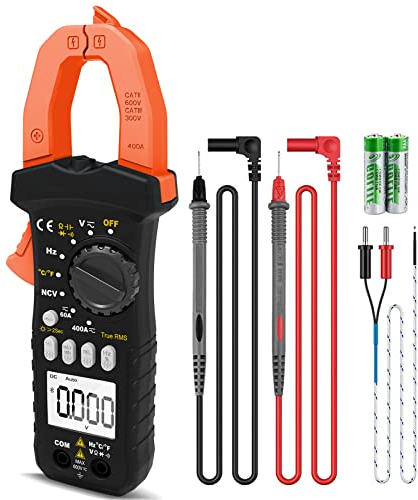 LYCEBELL Stromzange, LC-7200B TRMS Strommesszange Multimeter, Zangenmultimeter für AC DC Spannung & Strom, Widerstand, Kapazität, Temperatur, Diode, Durchgang und NCV