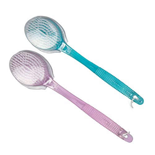 ANEEQA Bath Brush Back Scrubber Shower Brush Body Brush Back Exfoliator Long Handle Brush Men Women Skin Exfoliating Cleans The Body Soft Cleaning for Back Easily 34 cm Assorted Color (1pc Only)