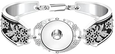 ANDANTE Metall Armband für Chunks Click-Buttons (18-22 cm) - Silber - 1 x Armband - Kompatibel mit allen Chunk-Herstellern