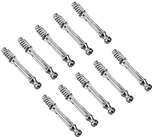 TERF® M6 X 45mm Cam Fixing Dowel Screw M6 (6mm) X 45mm Flat Pack Furniture Fixing Joint Connector Bolt for Wardrobe Drawer Closet Bed Cabinet Cupboard Professional Carpenters Use - Pack of 10