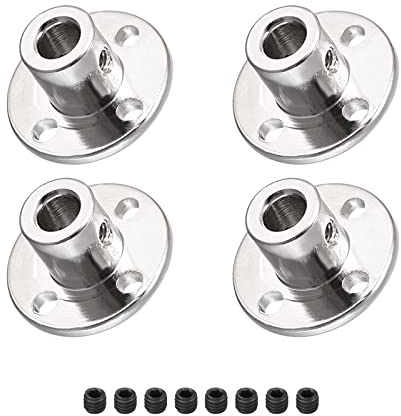 DMiotech 4 Paquet 6mm Interne Diamètre H12xD10 Bride Accouplement Connecteur Rigide Guide Arbre Support Coupleur Arbre Accouplement avec Vis pour Bricolage RC Modèle Moteurs Argent