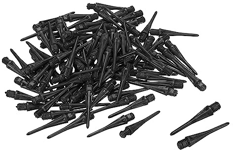 PATIKIL Plastic Dart Tips, 60 Pack 2BA Thread Soft Dart Tips Replacement Plastic Tip Soft Tip Dart Accessories, Black