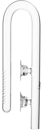 FJARDE Aquarium Glass Lily Pipe for Fish Tank Canister Filter,Unique Outflow Surface Skimmer.Ideal for Shallow Fish Tank Long Tank,1/2''(12/16mm) Tubing,Inflow Short Type,Item No.1312.