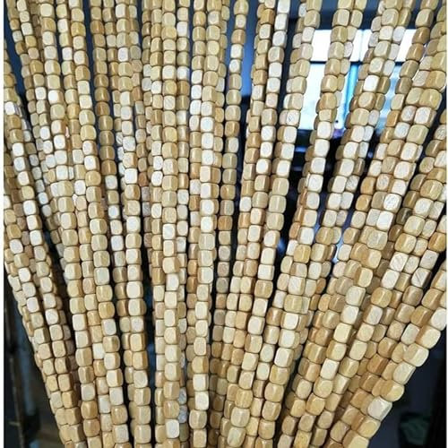 Holzperlenvorhang Bambus Tliegenschutz Trenn Tür, TürPerlenvorhan Curtains Fliegenvorhang, Türvorhang Insektenschutz Handarbeit Hängender Dekoration Pane Perlen Vorhang für Wohnzimmer ( Color : Beige