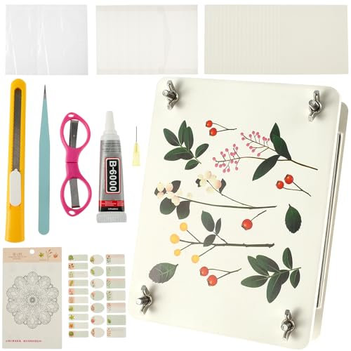 FALESOUL Große Professionelle Blumenpresse Kit, 20,8 x 15,7 cm Holzblattpresse Set, DIY Blumenpress-Kit für Erwachsene zum Herstellen von Trockenblumen & Presse, Geschenk für Kunst- und