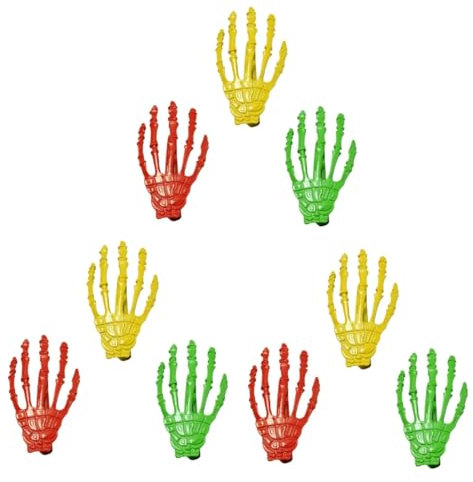 Didiseaon 9 Pièces Barrette Crâne bandeau gonflable barrette halloween barrettes à cheveux pinces à cheveux enfants pour filles épingles à cheveux punk tête de mort rouge