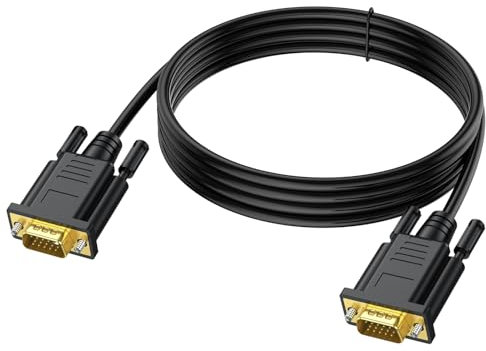 UVOOI Câbles VGA de 3 m, câble VGA mâle vers mâle 1080p @ 60 Hz Full HD 15 broches pour écran d'ordinateur/PC/ordinateurs portables/TV/projecteurs et plus encore