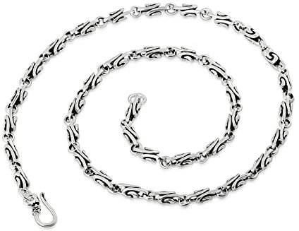 Calefee Echt Silberkette Herren 925 Silber, Halskette Herren 60cm 4mm Breit Herren Kette Hip Hop Ohne Anhänger