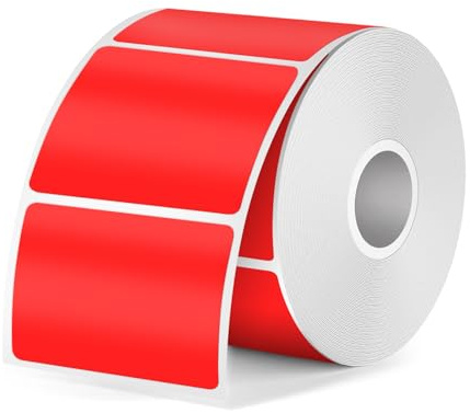 FINDAT Etichette Termiche Rosse 40 X 30 mm Compatibile Stampanti M110 M220 Rettangolari Autoadesive Vinile Impermeabile Stampabile per Ufficio Disegni Codici a Barre Spedizione 300/Rotolo | 300 pezzi, autoadesivi, impermeabili, rimovibili, rettangolari, adesivi per stampante portatile, per design di logo aziendale