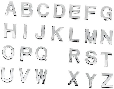 LIFKICH 26pcs Modern Alphabet Letters Sticker Adhesive Vinyl Stickers Diy Door Sign for Home Garden Office